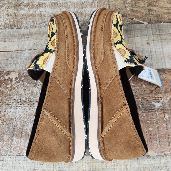 Ariat Cruiser Sunflowers Women's Size 7 Suede Peanut Field of Sun Slip‎ On Flat - Picture 7 of 10